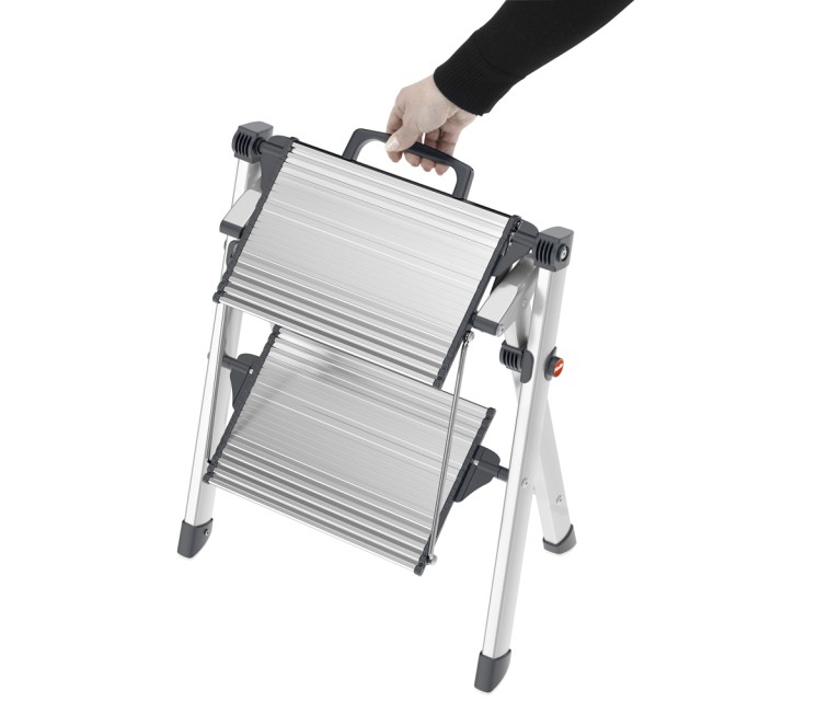 Sulankstomas laiptų suoliukas MK80 ComfortLine / aliuminis / 2 pakopos Sulankstomas laiptų suoliukas MK80 ComfortLine / aliuminis / 2 pakopos