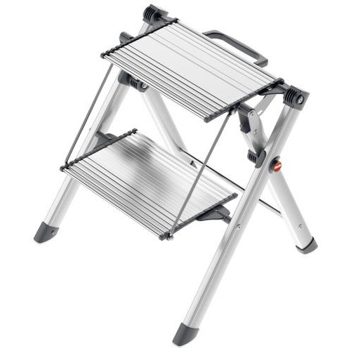 Sulankstomas laiptų suoliukas MK80 ComfortLine / aliuminis / 2 pakopos 