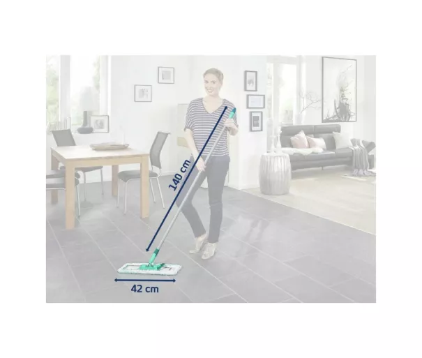 Grīdas birste Profi XL micro duo 42cm ar aluminija kātu + main. lupata Profi XL static plus 42cm