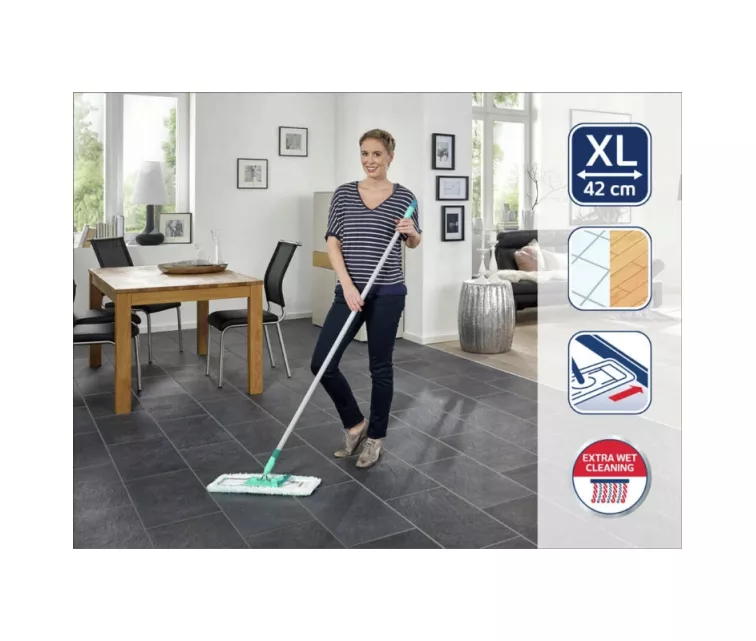 Grīdas birste Profi XL micro duo 42cm ar aluminija kātu + main. lupata Profi XL static plus 42cm