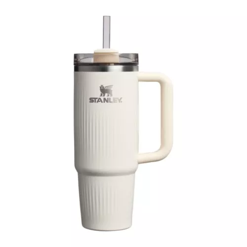 Termokrūze ar salmiņu The Quencher H2.0 Fluted Tumbler 0.89L glancētā krēmkrāsā