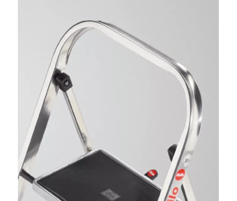 Folding step bench K70 StandardLine / aluminium / 2 steps, safety handle