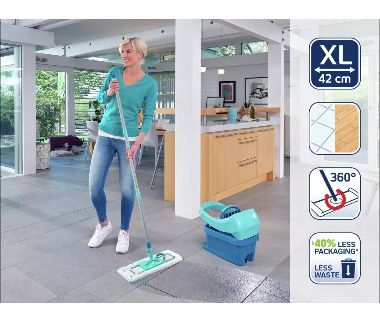 Grindų šepetys su atlenkiama rankena Leifheit Profi XL, 42 cm