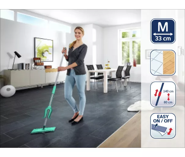 LEIFHEIT Grīdas birste ar teleskopisku kātu Picobello M micro duo 33cm
