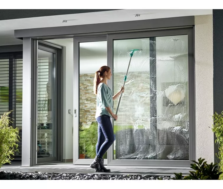 LEIFHEIT Window Cleaning Set with Telescopic Handle 145-415cm Window Slider XL