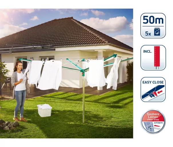 LEIFHEIT Veļas žāvētājs rotējošs Linomatic 500 Deluxe Cover