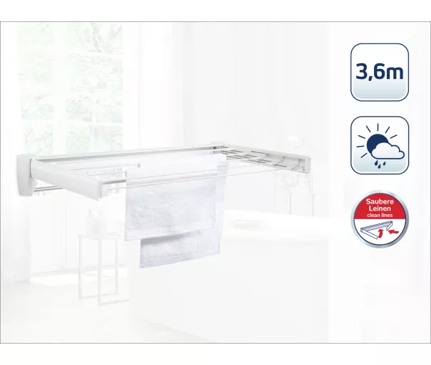 LEIFHEIT Veļas žāvētājs sienas Telegant 36 Protect Plus