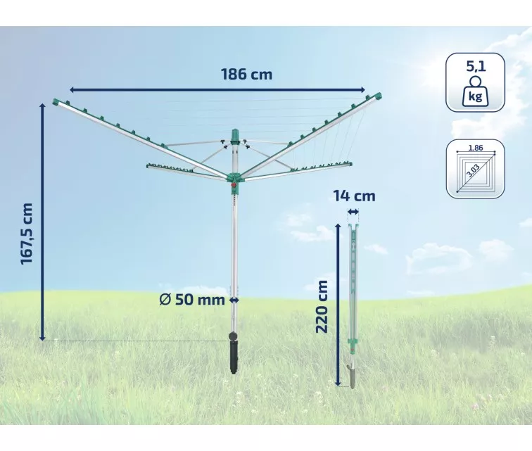 LEIFHEIT Veļas žāvētājs rotējošs Linomatic V 400