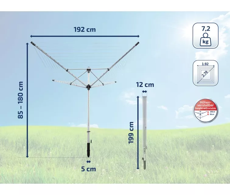 LEIFHEIT Veļas žāvētājs rotējošs LinoLift 600 QuickStart 2020