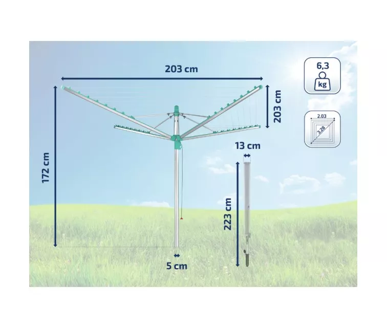 LEIFHEIT Rotacinė drabužių džiovyklė Linomatic 500 Easy